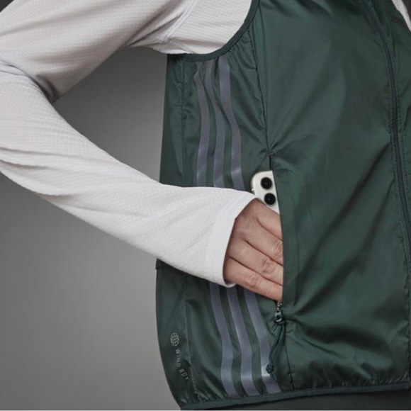 Adidas Vest - Green Striped NWT* - Picture 5 of 9